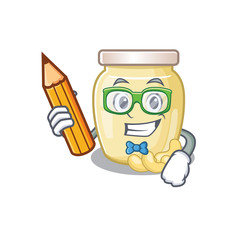 Sticker - A smart Student cashew butter character holding pencil