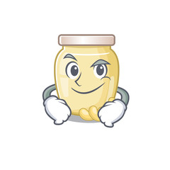 Wall Mural - Cool cashew butter mascot character with Smirking face