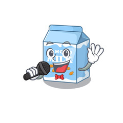 Sticker - Happy almond milk singing on a microphone