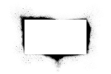 Wall Mural - spray paint vector elements isolated on white background. set of frame and black round ink stains, l