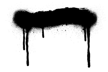 Wall Mural - spray paint vector elements isolated on white background. set of frame and black round ink stains, l