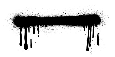 Wall Mural - spray paint vector elements isolated on white background. set of frame and black round ink stains, l