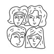 © Igor - Happy women faces. Vector illustration on white background.