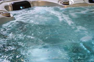 water boils and massages in the Jacuzzi bath