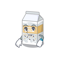 Sticker - cartoon character design of Rice milk on a waiting gesture