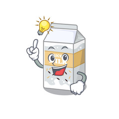 Sticker - a clever Rice milk cartoon character style have an idea gesture