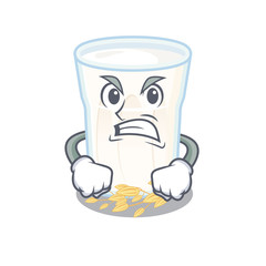 Sticker - Oats milk cartoon character style having angry face