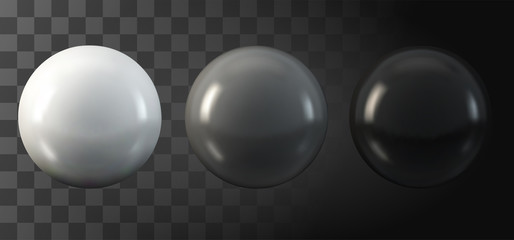 Wall Mural - set of vector spheres and balls on a white background with a shadow.