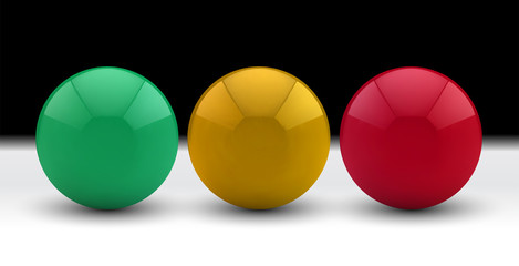 Wall Mural - set of vector 3d spheres on a colored background