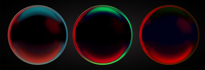 Wall Mural - set of vector 3d spheres on a colored background