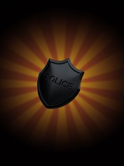 Poster - Police badge on rays background