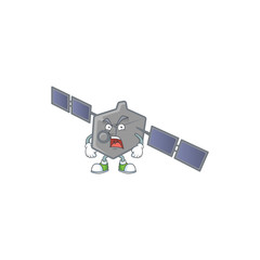 Wall Mural - Satellite network cartoon character design with angry face