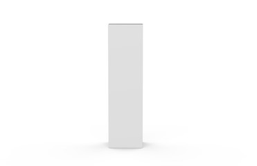 Wall Mural - Tall white paper box mock up template on isolated white background, 3d illustration