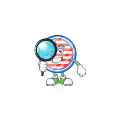 Poster - A famous of one eye circle badges USA Detective cartoon character design