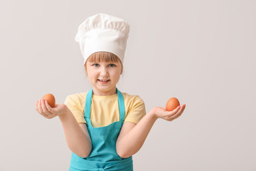 Canvas Print - Cute little chef on light background