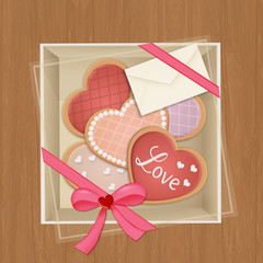 Canvas Print - heart-shaped cookies for Valentine's Day