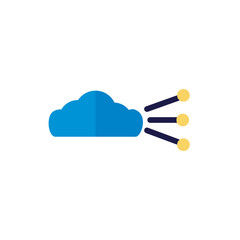 Canvas Print - cloud computing with lines network flat style