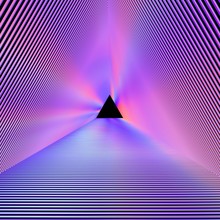 Holographic Trihedral Tunnel, Holographic Geometric Background, Abstract Background Of Square Elements With Metallic Spectral Radiance, Long Tunnel