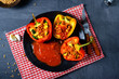 Peppers with spelled, sheep's cheese filling