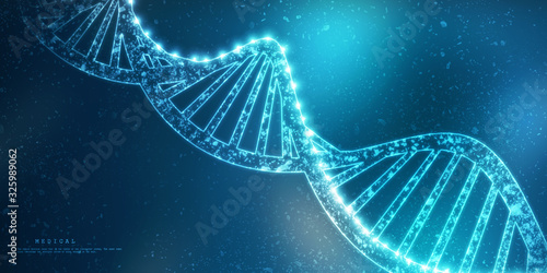 Fotomural 2d render of dna structure, abstract background