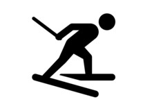 Cross Country Skiing Vector Icon Design On White Background 