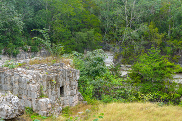 Sacred Cenote. Chichen Itza archaeological site. Ancient maya civilization. Travel photo or wallpaper. Yucatan. Mexico.