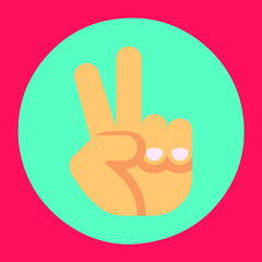 Hand Gesture icon flat design vector 