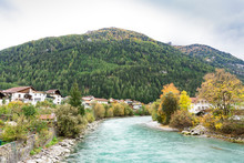 River Inn Between Stein Und Pfunds, Austria