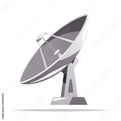 Fotografía Satellite dish parabolic antenna vector isolated illustration