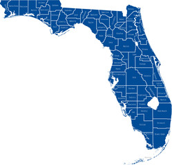 Poster - map of florida
