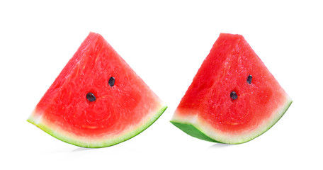 sliced watermelon isolated on white background