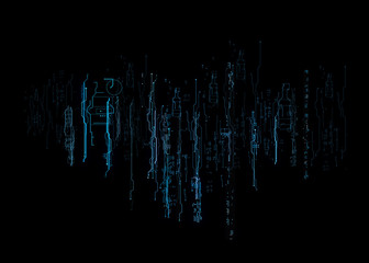 Wall Mural - Digital special effects for image processing. HUD interface.