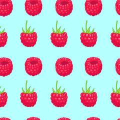 Vector pattern with summer  raspberry