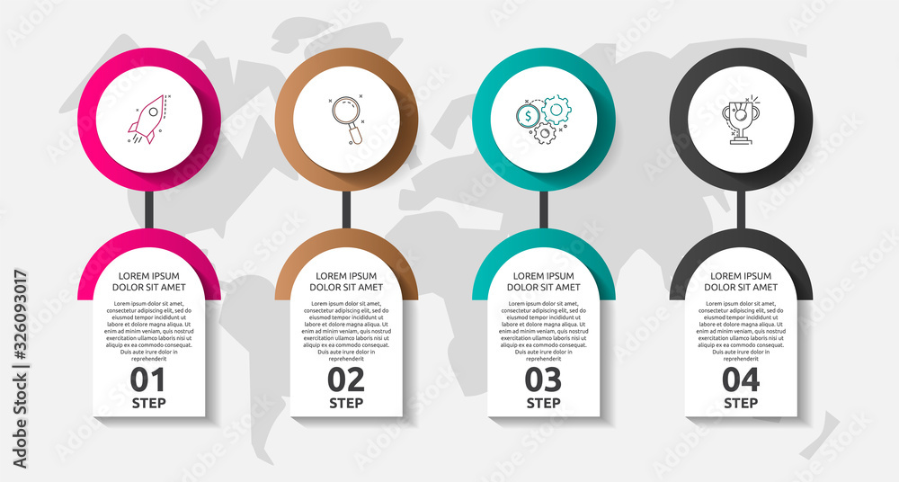 Vector template circle infographics. Business concept with 4 options ...