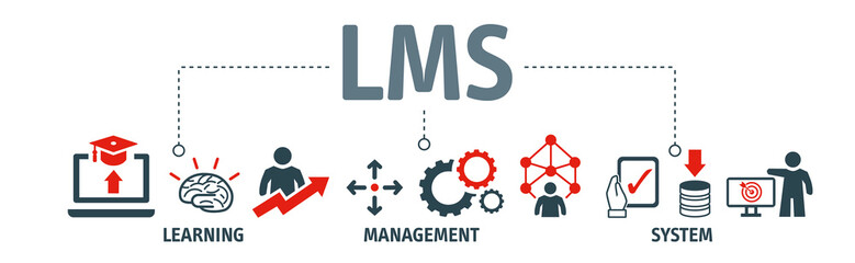 LMS learning management system vector illustration