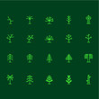 © woori - Minimal trees linear icons - vector