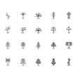 © woori - Minimal trees linear icons - vector