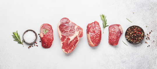 Sticker - Variety of raw beef steaks