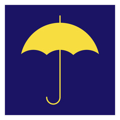 Aufkleber - Modern icon illustration of umbrella on blue backdrop. Blue background. Vector icon. Graphic vector art. Simple element illustration. Social media web banner.