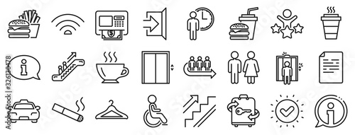 Fotografía Elevator, Cloakroom and Taxi icons