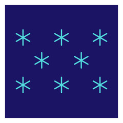 Aufkleber - Modern icon illustration of snow on blue backdrop. Blue background. Vector icon. Graphic vector art. Simple element illustration. Social media web banner.