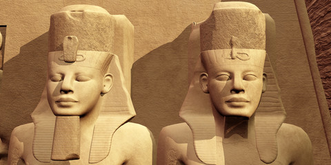 Wall Mural - the faces of abu simbel - ramses the great built the temple complex of abu simbel to honor him and h