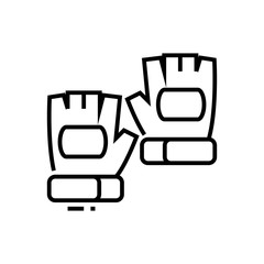 Frofessional gloves line icon, concept sign, outline vector illustration, linear symbol.