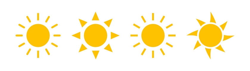 sun icons vector isolated on white background. shine sun ray set. sunshine vector sign. sunset icon 