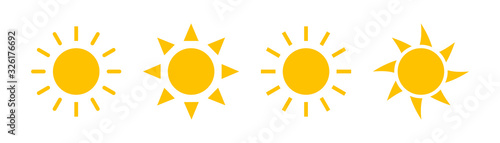 Fotografía Sun icons vector isolated on white background