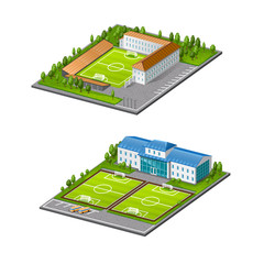 set of arena sports competition football stadium