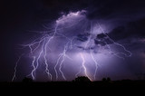Huge thunderstorm hits at night
