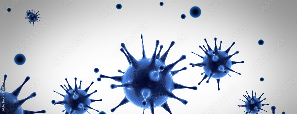 New coronavirus 2019-ncov. 3D illustration - obrazy, fototapety, plakaty 