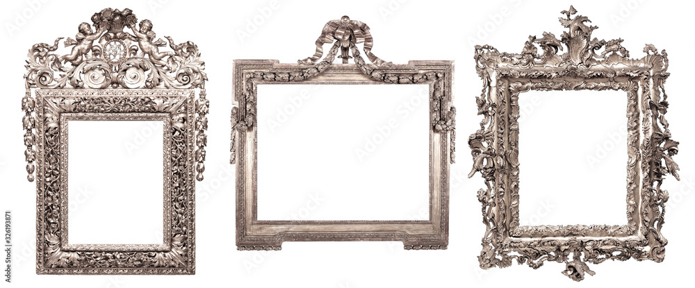 isolated antique picture frame - obrazy, fototapety, plakaty 