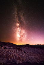 Milky Way With Flying Meteor At Death Valley National Park, California